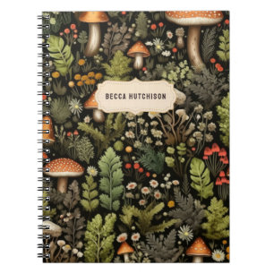 Rustic Woodland Mushroom Forest Notebook