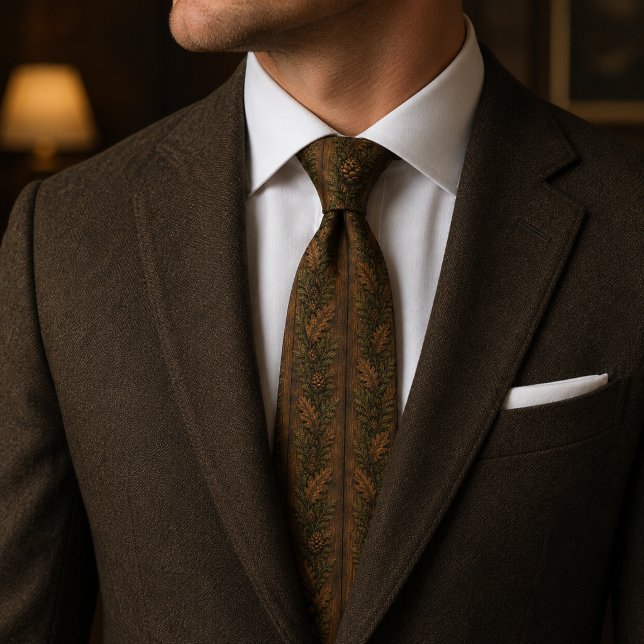 Rustic Woodland Oak Leaf & Pinecone Tie (Creator Uploaded)