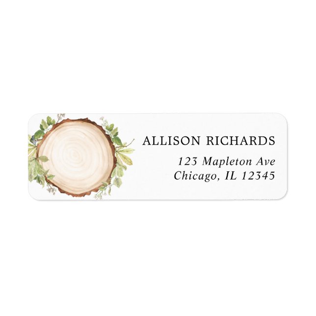 Rustic woodland outdoor forest wood slice wedding (Front)