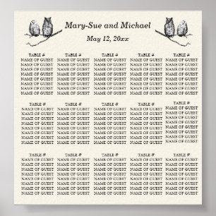 Rustic Woodland Owls Seating Arrangement Poster