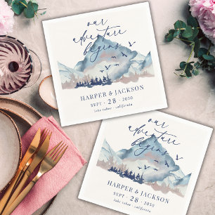 Rustic Woodland Pine Forest Our Adventure Begins Napkin