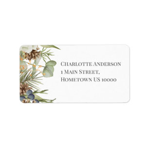 Rustic Woodland Pinecones Border Label