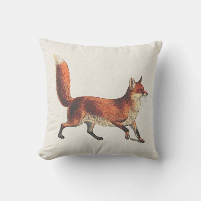 Rustic Woodland Red Fox Pillow (Front)