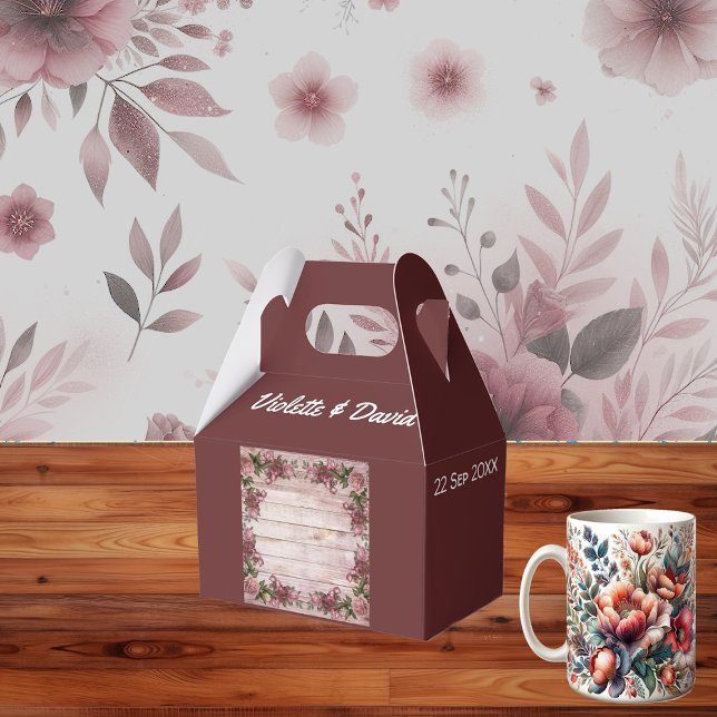 Rustic Woodland Roses Floral Country Wedding Favor Box (Rustic Woodland Roses Floral Country Wedding Favor Boxes)