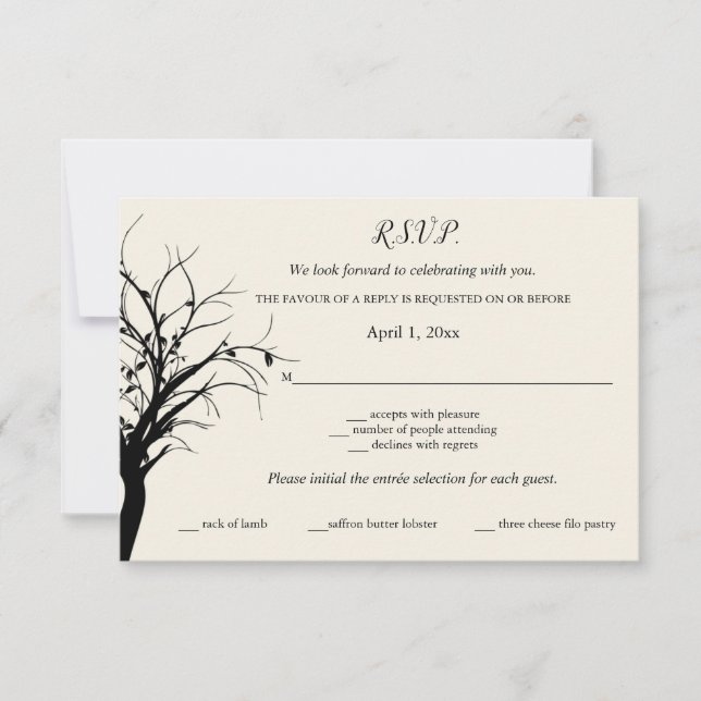 Rustic Woodland RSVP Card (Front)