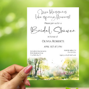 Rustic Woodland Spring Forest Bridal Shower Invitation