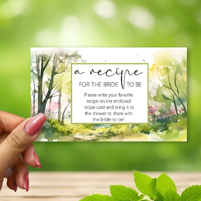Rustic Woodland Spring Recipe for the bride Enclosure Card (Creator Uploaded)
