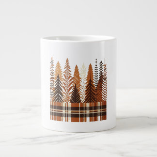 Rustic Woodland Trees and Plaid Coffee Mug