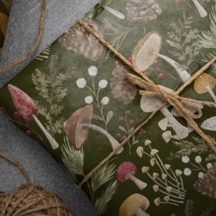 Rustic Woodland Watercolor Woodsy Mushroom Forest Tissue Paper