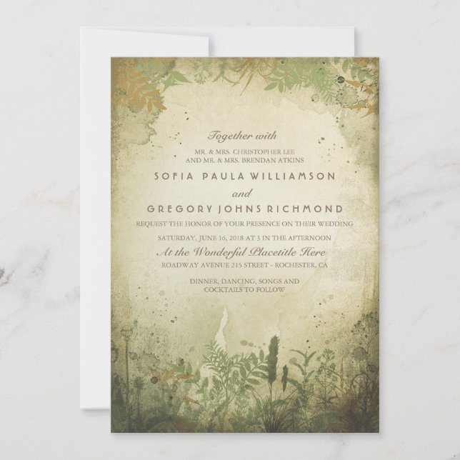Rustic Woodland Wedding Invitation (Front)
