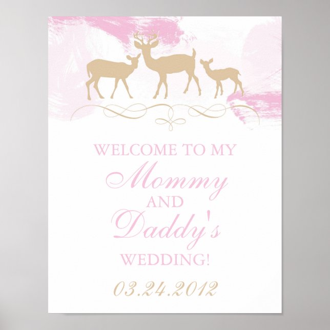 Rustic Woodland Wedding Welcome Poster (Front)