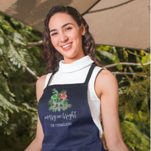 Rustic Woodland Whimsical Mushrooms Christmas Apron