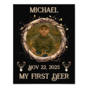 Rustic Woodland Whitetail Deer First Hunt Photo Print