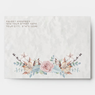 Rustic Woodland Winter Floral and Unicorn Envelope