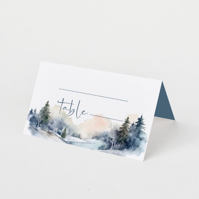 Rustic Woodland Winter Forest Wedding Place Card (Creator Uploaded)