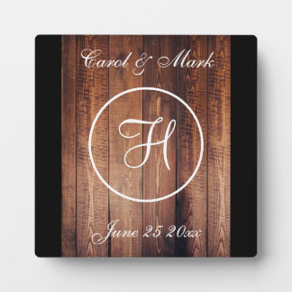 Rustic Woodlook Wedding Tabletop Plaque with Easel