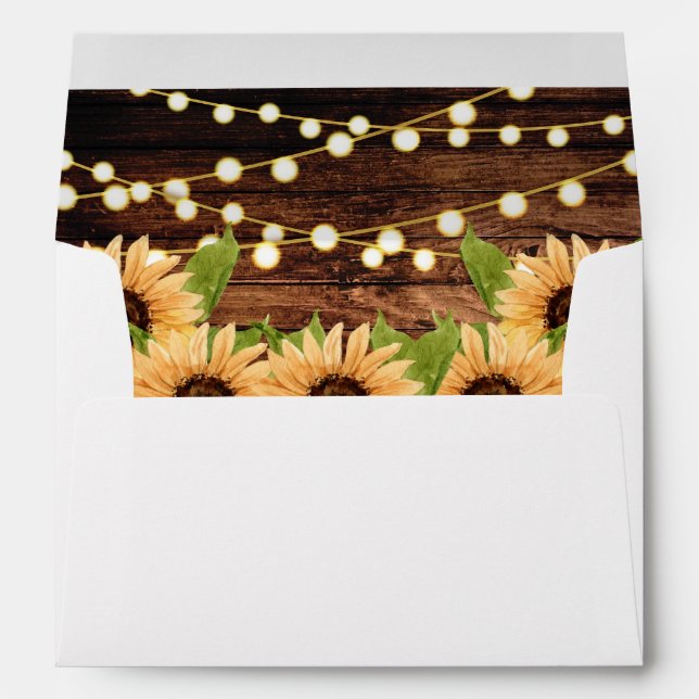 Rustic Woods and Sunflower Wedding Envelope (Back (Bottom))