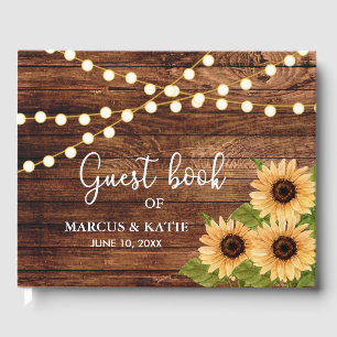 Rustic Woods and Sunflower Wedding Guest Book