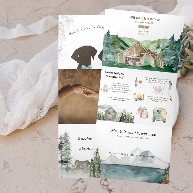 Rustic Woods Barn Wedding | Tri-Fold Invitation (Creator Uploaded)