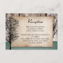 Rustic Woodsy Deer Wedding Reception Cards