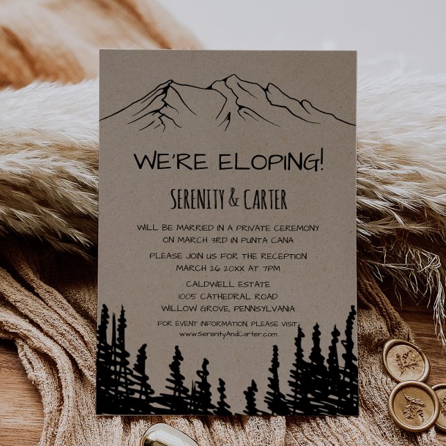 Rustic Woodsy Mountain Elopement Reception Invitation (Creator Uploaded)