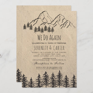 Rustic Woodsy Mountain Vow Renewal Invitation