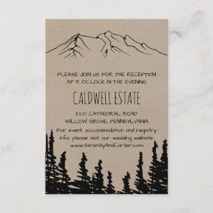 Rustic Woodsy Mountain Wedding Reception Card