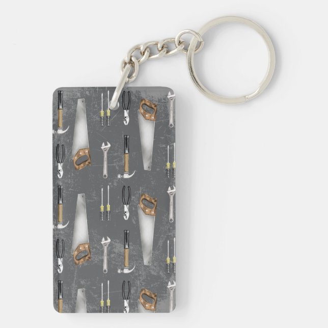 Rustic Workman Tools  Keychain (Back)