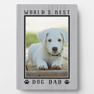 Rustic World's Best Dog Dad Paw Prints Pet Photo Plaque
