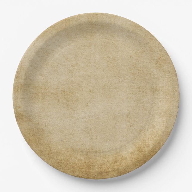 Rustic Worn Paper Dinner Plate (Front)