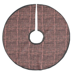 Rustic Woven Rough Burlap Pinkish Brushed Polyester Tree Skirt