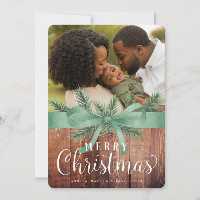 Rustic Wrap | Holiday Photo Card (Front)