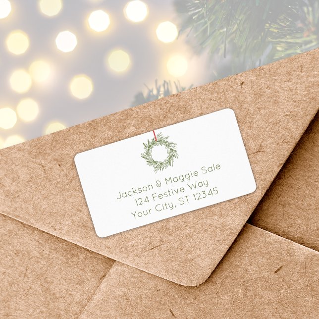 Rustic Wreath Christmas Return Address Label (Rustic Wreath Christmas Return Address Label
)