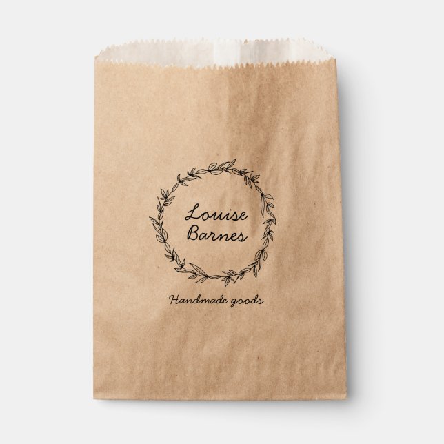 Rustic wreath favour bags (Front)