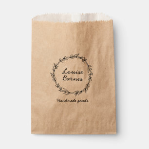 Rustic wreath favour bags