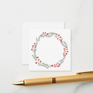 Rustic wreath frame border blank cute Christmas Enclosure Card