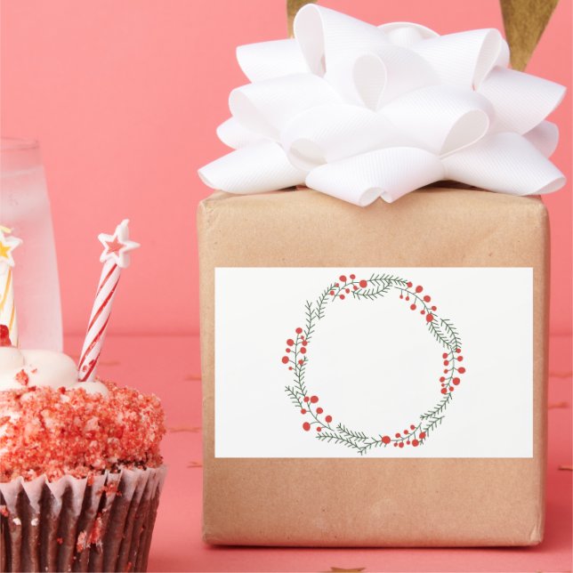 Rustic wreath frame border blank cute Christmas Sticker (Party)