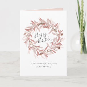 Rustic wreath happy birthday card