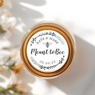 Rustic Wreath Meant to Bee Honey Jar Wedding Favou Classic Round Sticker