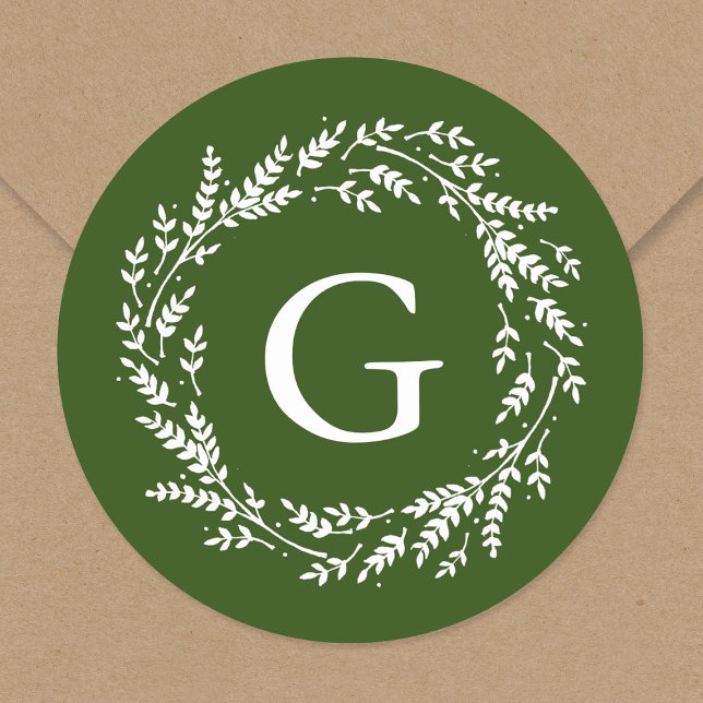 Rustic Wreath Monogram Sticker (Creator Uploaded)