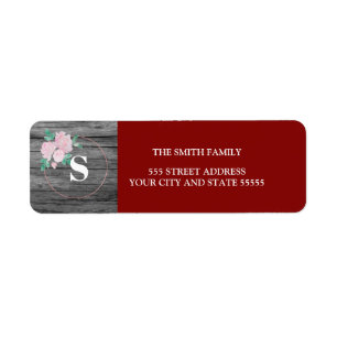 Rustic Wreath Monogrammed Return Address Label