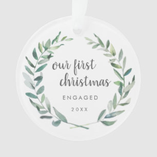 Rustic Wreath Photo Notre premier Noël Engagé