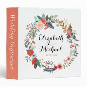 Rustic Wreath Wedding Organizer Binder