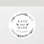 Rustic Wreath Wedding Save the Date Classic Round Sticker<br><div class="desc">Custom-designed wedding stickers featuring rustic hand-drawn style wreath. Perfect for decorating wedding announcements,  invitations,  favor gifts,  and more!</div>