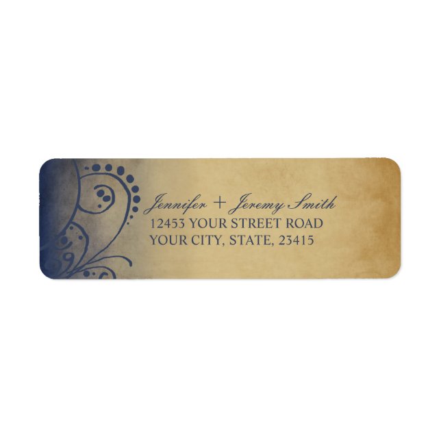 Rustic Yellow and Grey Bohemian Return Address (Front)