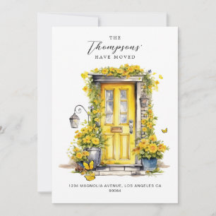 Rustic Yellow Floral Door We've Moved Moving Announcement