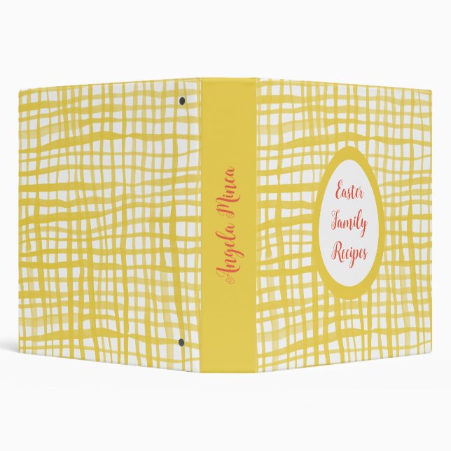 Rustic yellow gingham pattern binder (Background)