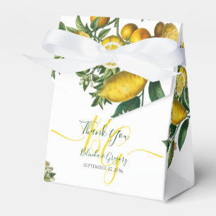 Rustic Yellow Lemon & Foliage Greenery Wedding  Favor Box