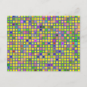 Rustic Yellow Mosaic 'Clay' Tiles Pattern Postcard