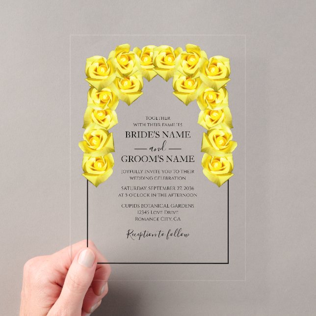 Rustic Yellow Roses Wedding Invitations (Insitu (Handheld))